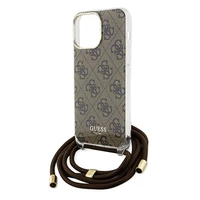 Guess Crossbody Cord 4G Print viedtālruņa apvalks iPhone 15 Pro Max - brūns