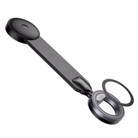 HOCO magnētiskais automašīnas turētājs centrālajai konsolei saderīgs ar MagSafe H71 melns metālisks pelēks