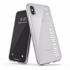 SuperDry Snap iPhone X/Xs Caurspīdīgs maciņš balts 41576