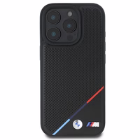 BMW M perforētā trīskrāsu līnija Magnētiskais apvalks iPhone 16 Pro - melns