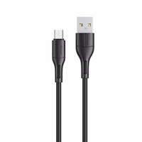 USAMS Kabelis U68 microUSB 2A Fast Charge 1m melns SJ502USB01 (US-SJ502)