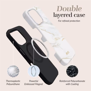 MIO White Marble Magsafe Maciņš Samsung S25+ 5G