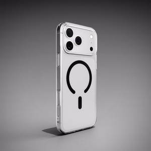 Puro Lite Mag TPU+PC viedtālruņa apvalks saderīgs ar MagSafe iPhone 17 Pro Max - caurspīdīgs ar melnu gredzenu