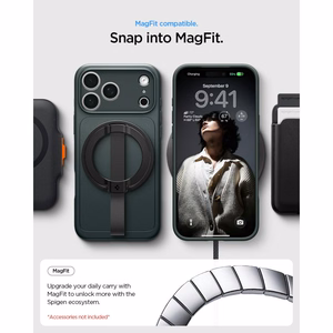 Spigen Thin Fit MagSafe maciņš iPhone 18 Pro / 17 Pro, zaļš