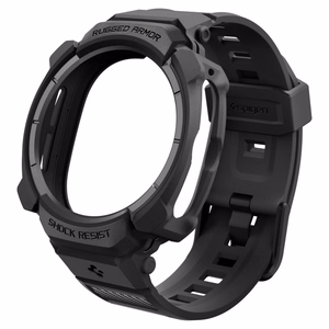 Spigen Rugged Armor Pro maciņa un siksniņas komplekts Samsung Galaxy Watch Ultra 2 (2026) 47 mm – matēti melns