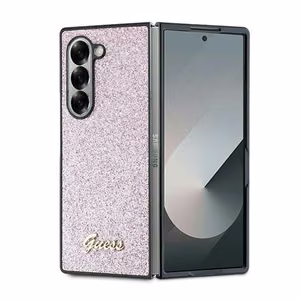 Viedtālruņa apvalks Guess 4G Spīdīgs raksts Samsung Galaxy Z Fold 6 - rozā