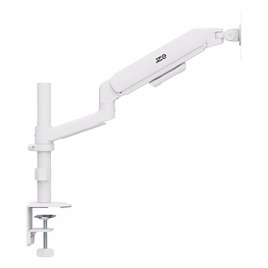 Ergo Office ER-691 W – monitora turētājs ar gāzes atsperi 17–32 collu ekrāniem, 1–10 kg, VESA līdz 100×100, matēti balts