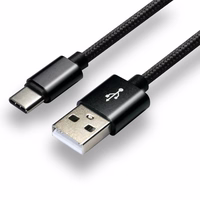 everActive cable USB-C 1m - melns, braided, quick charge, 3A - CBB-1CB