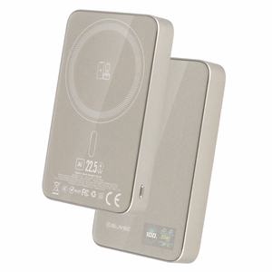 Blavec Portatīvais lādētājs 10000mAh BJ-04 Plāns 13,5mm - Type C - 22,5W magnētiskā Magsafe 3 in 1 (PBBJ04-MC10GD) zelta stikls