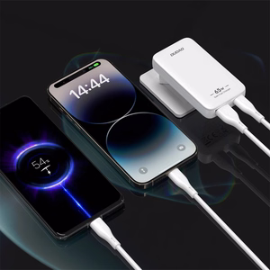 Dudao A65Q 65W GaN ceļojumu sienas lādētājs USB-A / USB-C PD īpaši plāns EU / US – balts