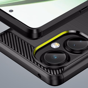 Carbon viedtālruņa apvalks OnePlus Nord CE 3 elastīgs silikona oglekļa apvalks melns