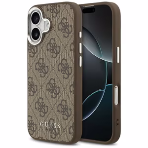 Guess 4G Classic Logo magnētiskais viedtālruņa apvalks iPhone 17 - brūns