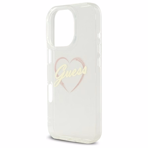 Guess IML Heart viedtālruņa apvalks iPhone 16 Pro - caurspīdīgs