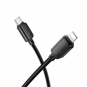 Kabelis USB C uz Lightning Hoco PD 27W 1 m X113 melns
