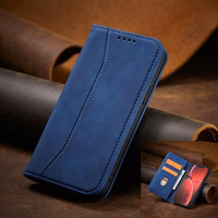 Magnet Fancy Case viedtālruņa apvalks iPhone 14 Pro Max ar flip vāciņu, maku funkciju un statīvu - zilas krāsas