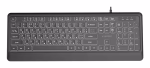 Gembird KB-UML-04-CYRL Slim wired backlight keyboard, black, Cyrillic layout