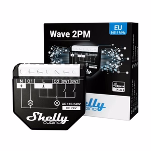 Shelly Qubino Wave2PM Controller, 2-channel, Z-Wave (Power measurement)