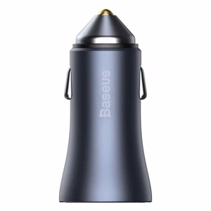 Car Charger Baseus "Golden Contactor" Grey 40W (1xPD / 1xQC3.0) + "Type-C / Lightning" 100cm cable