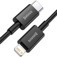 Baseus kabelis Superior PD USB-C - Lightning 1,0 m melns 20W