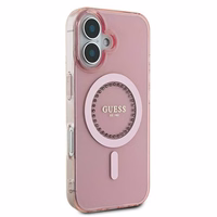 Guess IML Rhinestones Magnētiskais viedtālruņa apvalks iPhone 16 Plus - rozā