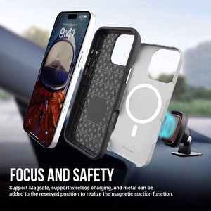 Perfectionists Trīsstūra Mag futrālis iPhone 15 Pro sudraba krāsā