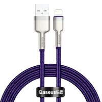 USB kabelis Lightning Baseus Cafule, 2.4A, 1 m (violets)