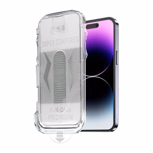 Aizsargstikls pilno līmes Easy-Stick Box paredzēts IPHONE 16 melns