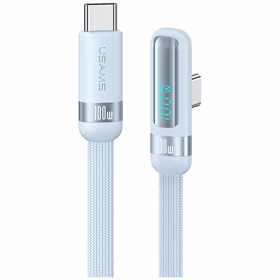 Kabelis USAMS US-SJ653 PD 100W USB-C/USB-C 1.2m zils