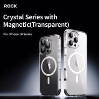 Rock Crystal Series Magnētiskais viedtālruņa apvalks Iphone 16 Plus caurspīdīgs