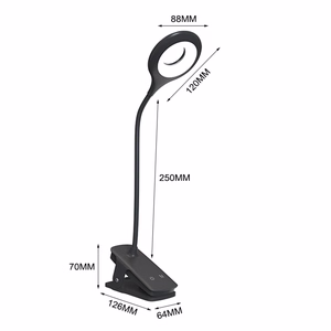 Mini Wozinsky bezvadu LED lasīšanas lampa ar klipsi + USB-C kabelis - Melna