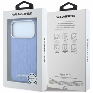 KARL LAGERFELD maciņš IPHONE 18 Pro/17 Pro saderīgs ar MagSafe (Mono Resin Logo) (krāsa: gaiši zila)