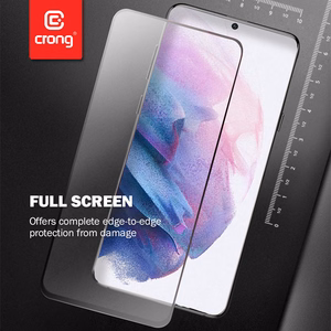 Crong 7D Nano Flexible Glass 9H hibrīdstikls ekrānam Samsung Galaxy S21
