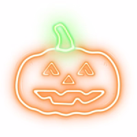 Neon PLEXI LED PUMPKIN WITH STEM oranžs zaļš NNE13 Neolia