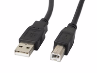 Lanberg CA-USBA-11CC-0018-BK USB kabelis USB 2.0 1.8 m USB B melns