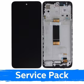 LCD displejs saderīgs ar Xiaomi Redmi 12 4G / Redmi 12 5G / Poco M6 Pro 5G melns ar rāmi (Service Pack)
