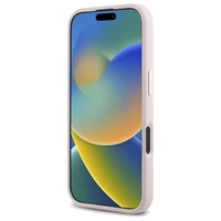 Guess Silicone Logo Strass 4G viedtālruņa apvalks iPhone 16 - gaiši rozā