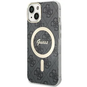 Guess 4G Magnētiskais viedtālruņa apvalks iPhone 15 Plus / 14 Plus - melna