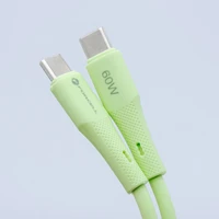 FORCELL F-ENERGY C347 kabelis Type C uz Type C QC4.0 PD 5A 100W Silikona 1 m zaļš