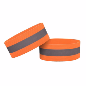 Atstarojoša rokas lente ar Velcro aizdari riteņbraukšanai un skriešanai, 4 cm - oranža