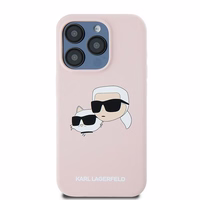 Karl Lagerfeld Silikonais Karl&Choupette MagSafe apvalks iPhone 15 Pro Max - rozā