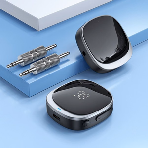 AUX Bluetooth adapteris Jack 3,5 mm Hoco ar displeju E80 melns