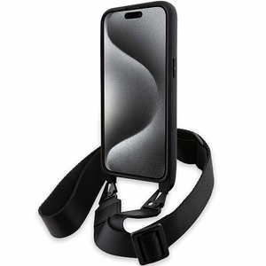 BMW M Edition oglekļa trīskrāsu līnijas un siksna viedtālruņa apvalks iPhone 15 Pro - melns