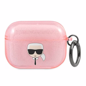 Karl Lagerfeld Glitter Karl's Head чехол для AirPods Pro - розовый