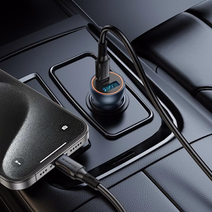 Car charger Borofone BZ32A USB-C/USB-A 30W grey