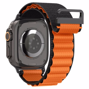 SPIGEN WBF1 РЕМЕШОК APPLE WATCH 6 / 7 / 8 / 9 / 10 / SE / ULTRA 1 / 2 (44 / 45 / 46 / 49 MM) ЧЕРНЫЙ/ОРАНЖЕВЫЙ