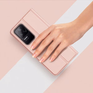 Dux Ducis Skin Pro atverams viedtālruņa apvalks Xiaomi Poco F4 5G rozā