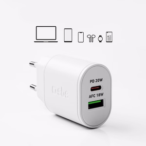 SBS TETRPD20W 20W USB-A USB-C sienas lādētājs ar Power Delivery - balts