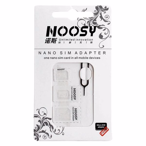 Noosa SIM karšu adapteru komplekts + atslēga - balts