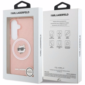 Karl Lagerfeld maciņš IML Repeated Choupette MagSafe priekš Samsung Galaxy S26 rozā