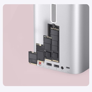 Orico MiniTower dokstacija ar cietā diska nodalījumiem līdz 56 TB - sudraba krāsā